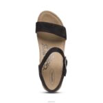 Sydney Quarter Strap Espadrille Wedge Aetrex Women Black XLXT09 - Image 5