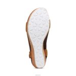 Sydney Quarter Strap Espadrille Wedge Aetrex Women Cognac XLXT0193 - Image 6