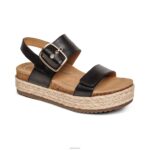 Vania Arch Support Platform Sandal Aetrex Women Black XLXT0311