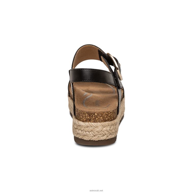 Vania Arch Support Platform Sandal Aetrex Women Black XLXT0311 - Image 3