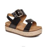 Vania Arch Support Platform Sandal Aetrex Women Black XLXT0311 - Image 7