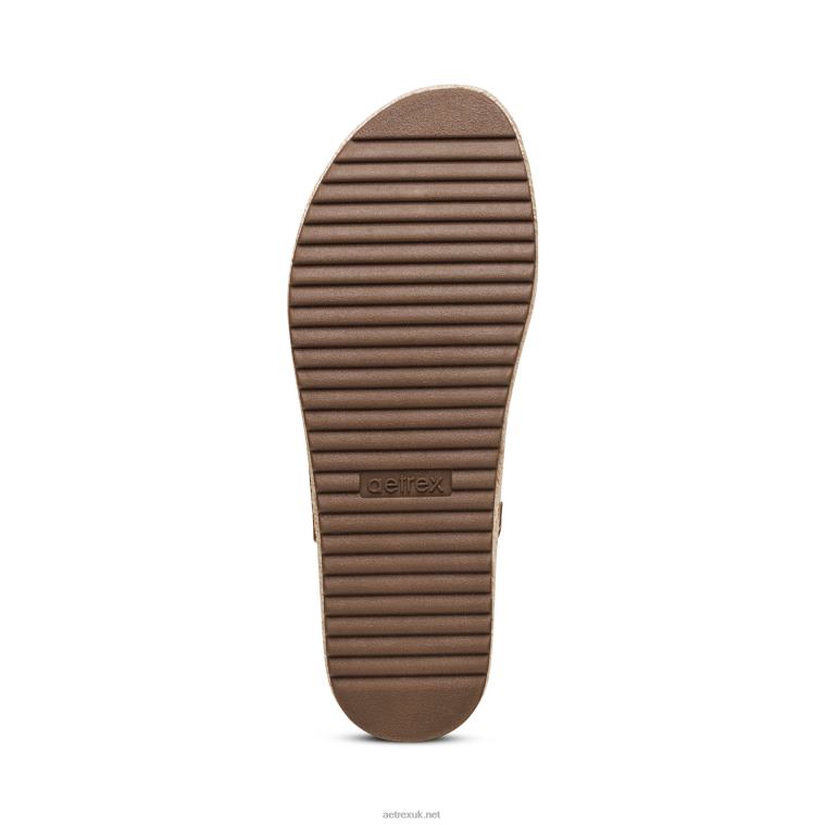 Vania Arch Support Platform Sandal Aetrex Women Cognac XLXT0267 - Image 6