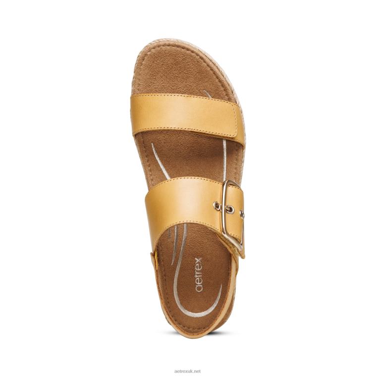 Vania Arch Support Platform Sandal Aetrex Women Yellow XLXT0195 - Image 5