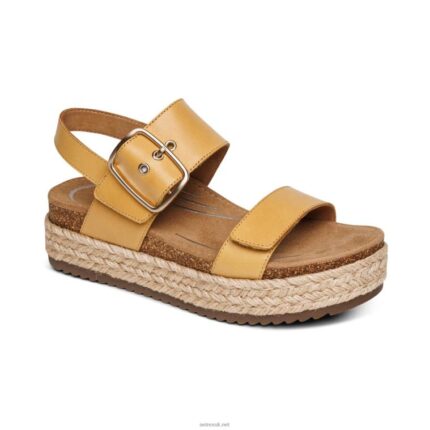 Vania Arch Support Platform Sandal Aetrex Women Yellow XLXT0195